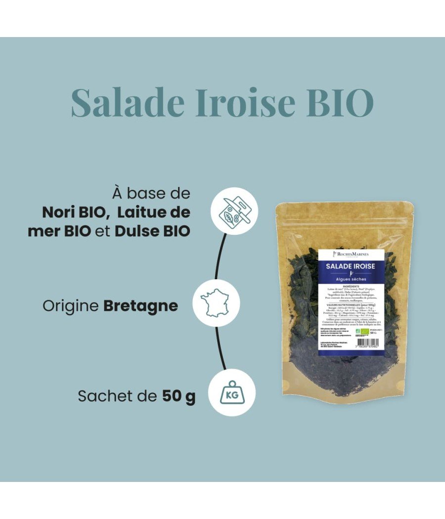 Algues BIO déshydratées en paillettes Salade Iroise