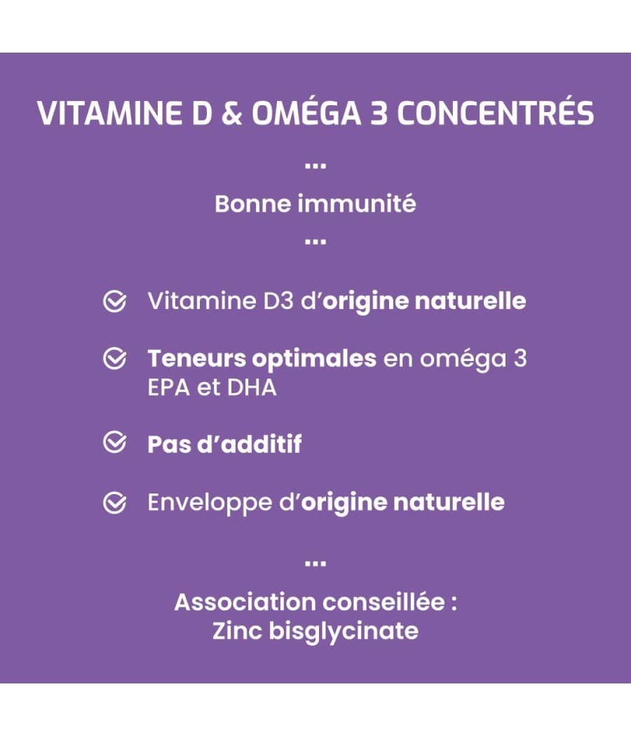 Complément alimentaire Vitamine D3 & Oméga 3 concentrés