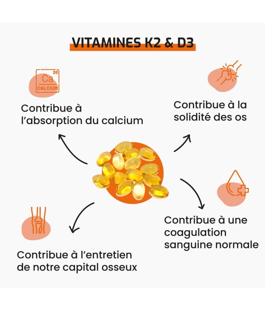 Complément alimentaire Vitamines K2 & D3