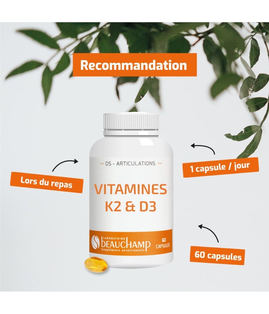 Capsules de Vitamines K2 & D3