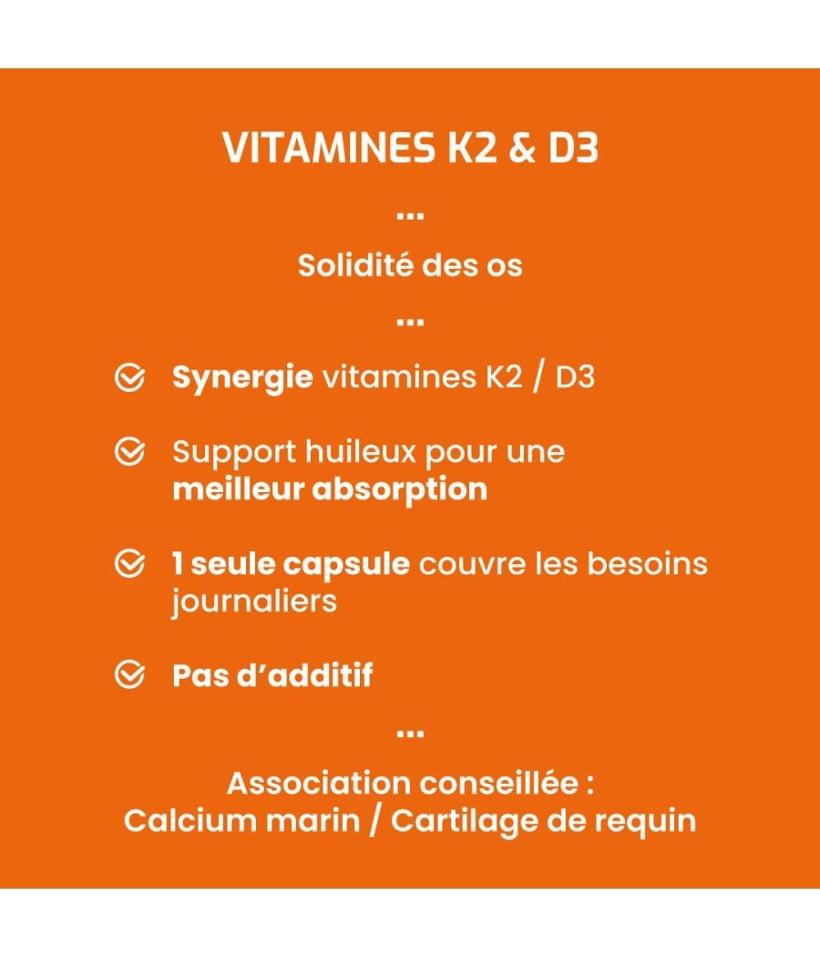 Complément alimentaire Vitamines K2 & D3