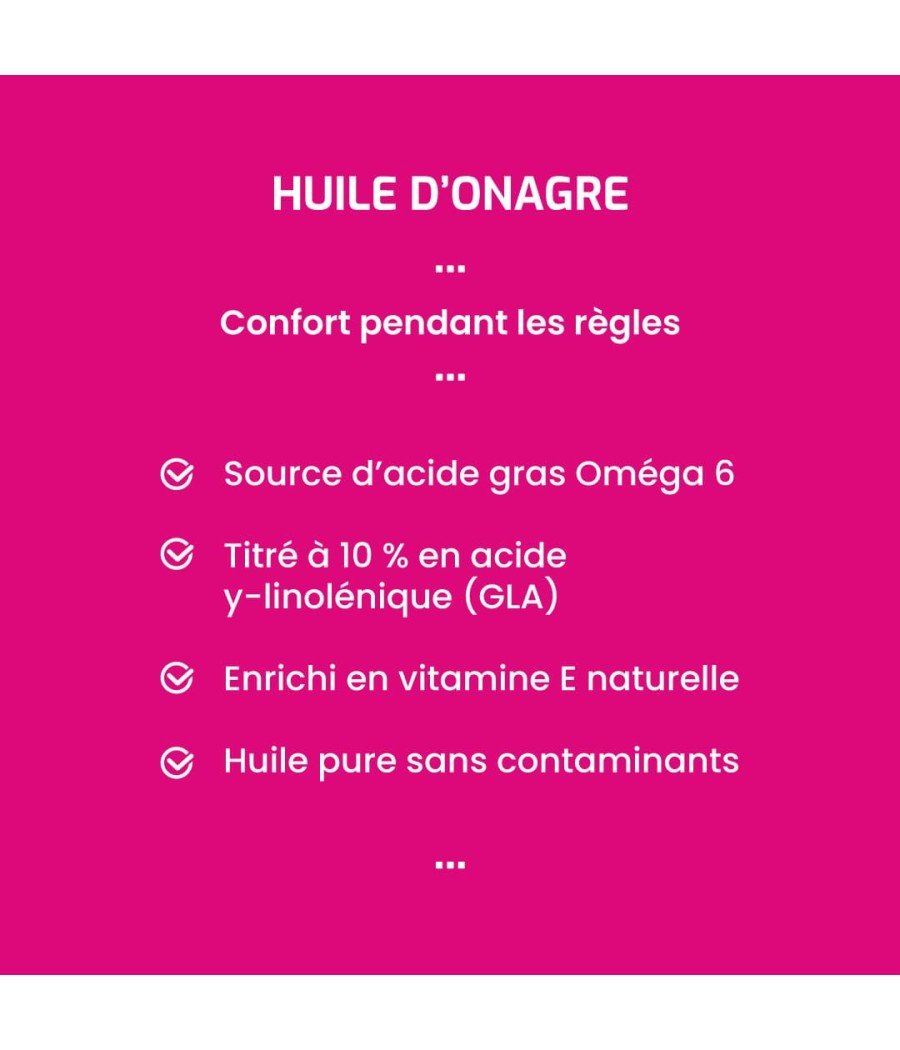 Complément alimentaire Huile d'Onagre