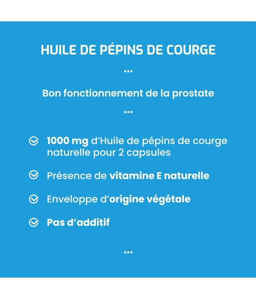 Complément alimentaire Huile de pépins de courge