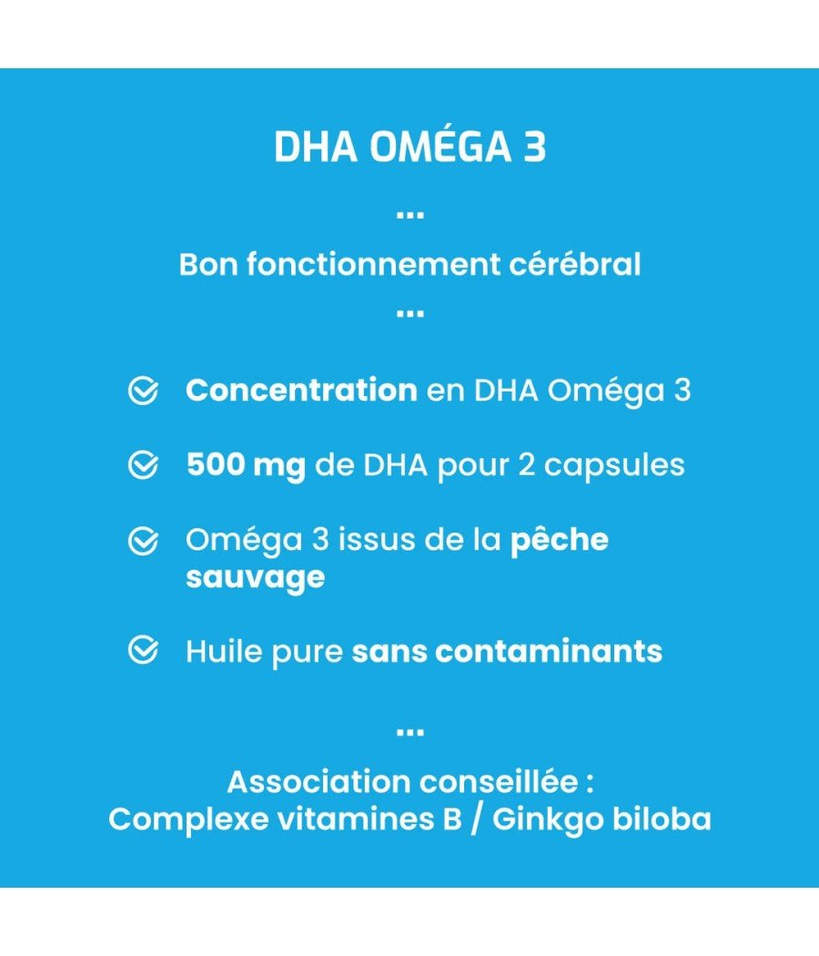 Complément alimentaire DHA Oméga 3